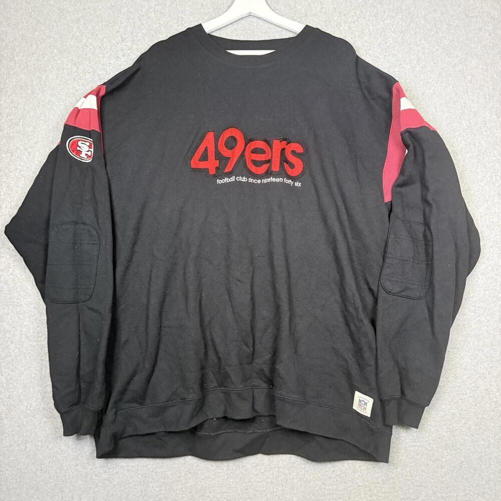 Vintage 90s NFL Reebok Men's Size 2XL XXL Black San Francisco 49ers Sweater
